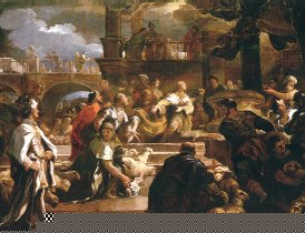 Salomn ofrece sacrificios antes de construir el Templo