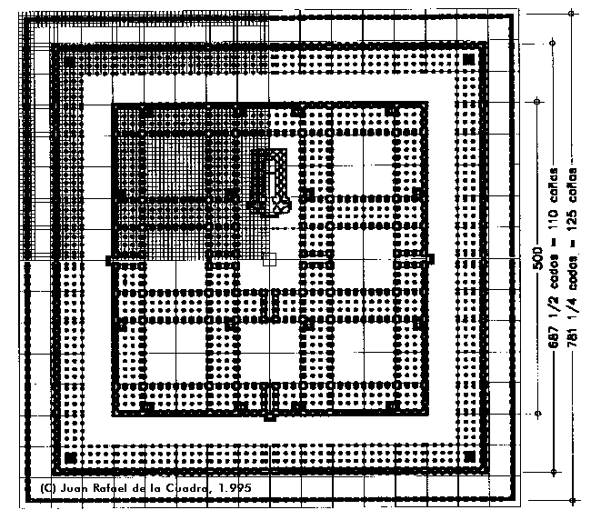 Planta del Templo de Salomn, segn Villalpando (1595), recreando el Libro de Ezequiel